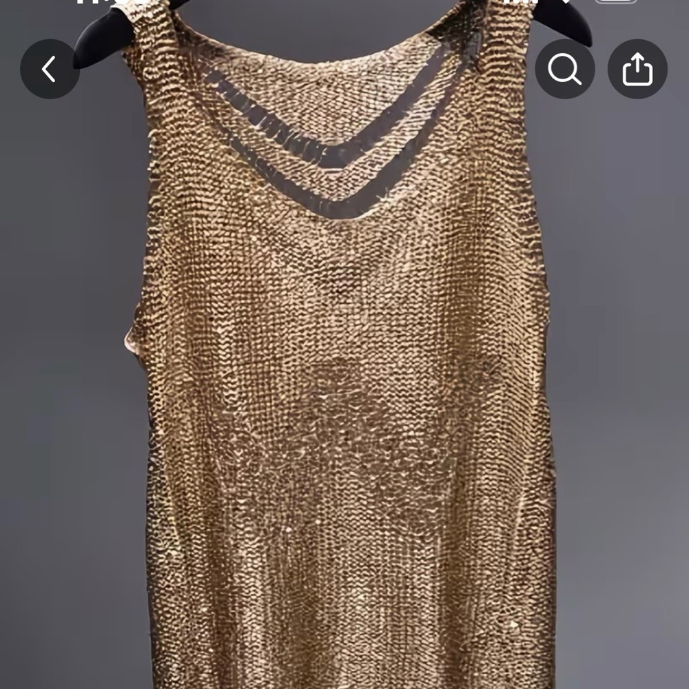 Elegant Gold Sleeveless Top
